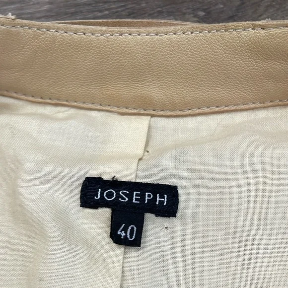 Joseph Lambskin Leather Moto Biker Jacket Light Tan Neutral Buttery Soft 40 S